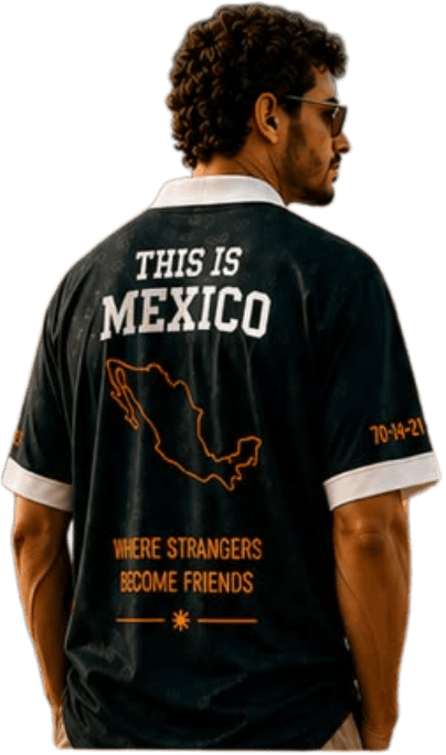 Modelo usando la playera TIMX This is Mexico