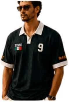 Vista frontal de la playera TIMX